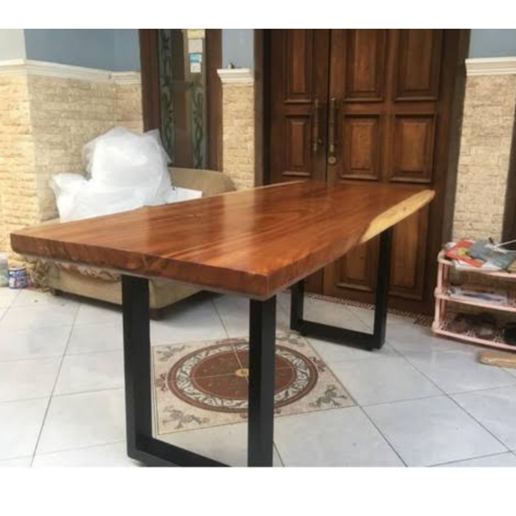 RAY meja makan trembesi ,meja makan minimalis, meja makan kayu trembesi - 150x80