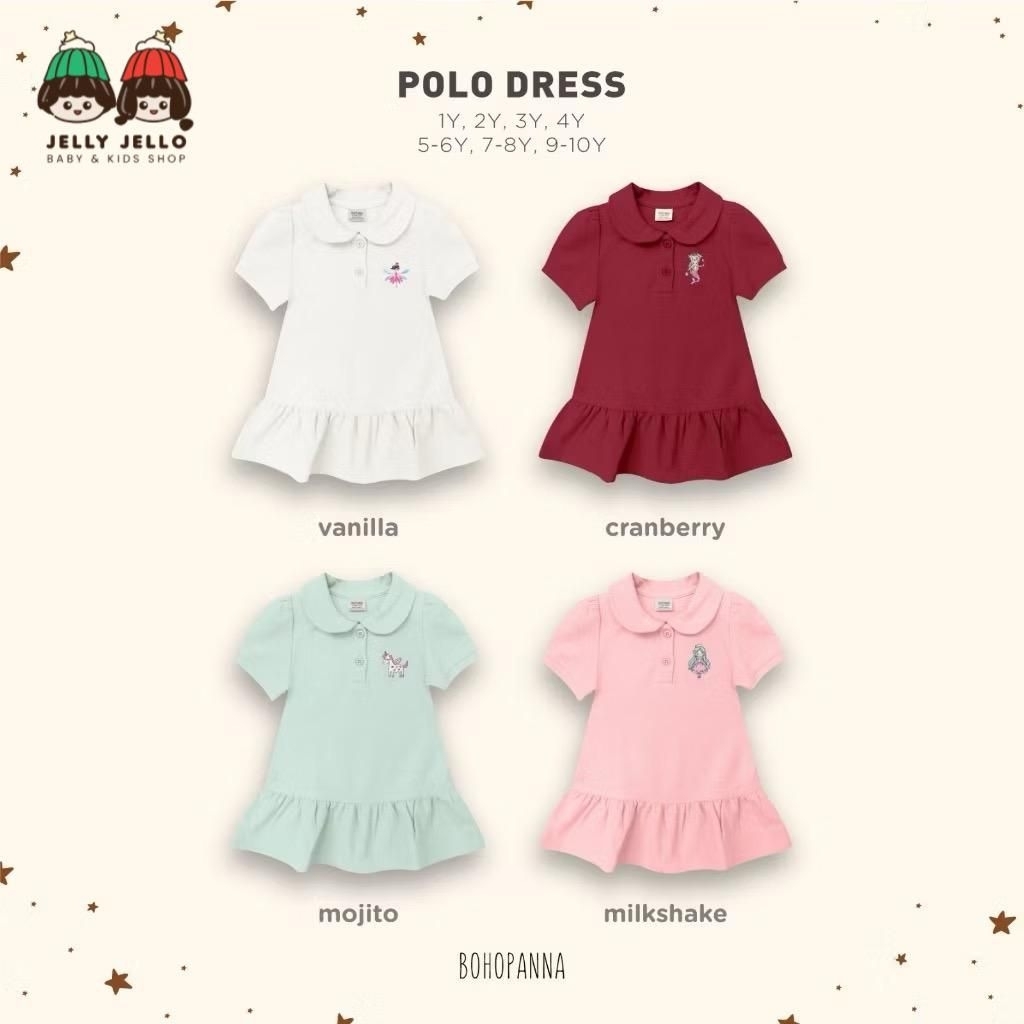 BOHOPANNA - POLO DRESS - Dress Anak Perempuan - Dress Polo