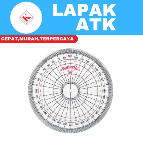 

PENGGARIS Busur Derajat Butterfly 360/10 CM FULL (1 PCS) +VV