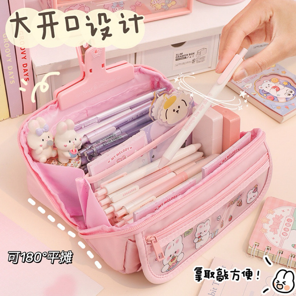 

NEW kotak pensil besar 6 kantong sheet big size tempat pensil murah lucu