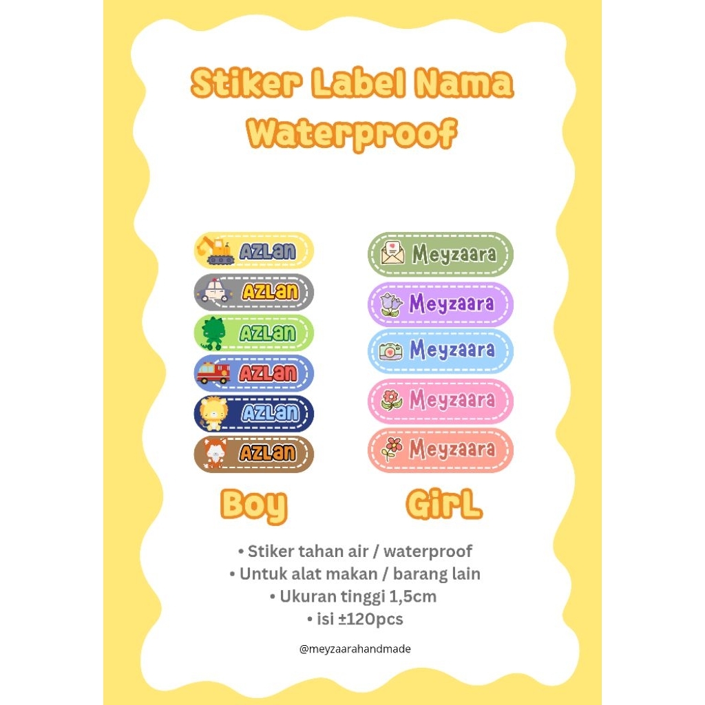 

Stiker tempat makan/ barang waterproof anti air