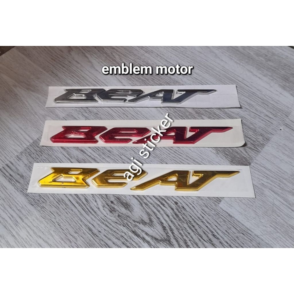 Emblem logo Beat timbul chrome sepasang / Emblem Logo Honda Beat terbaru / emblem logo Honda Beat ti