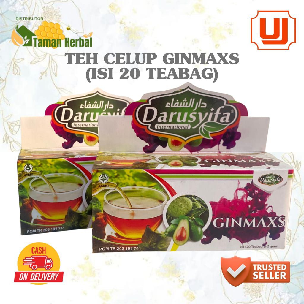 

TEH CELUP GINMAXS DARUSYIFA / TEH CELUP BATU GINJAL D GIN DAUN SUKUN PLUS ALPUKAT ISI 20Sachet / 100% BAHAN ALAMI
