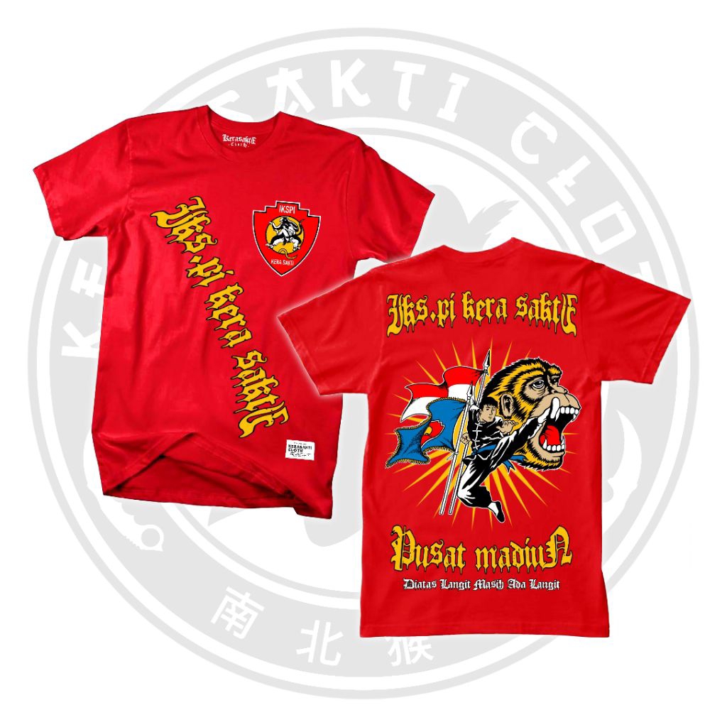 Kaos Lawasan IKS.PI Kera Sakti Merah "T-shirt IKS.PI PUSAT MADIUN" Free Stiker || kerasakti.cloth