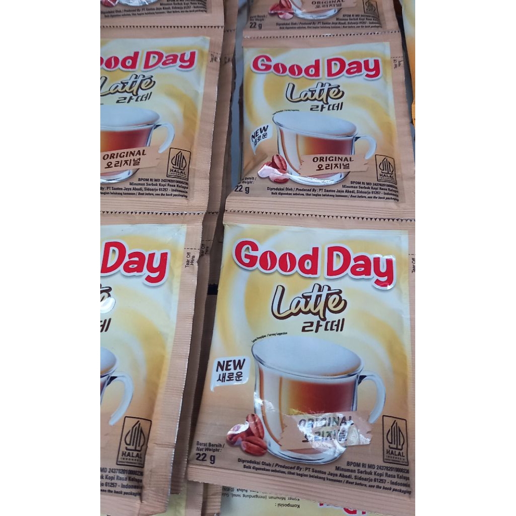 

Good Day New Latte Original & Butterscotch 1 Renceng isi 10 22gr