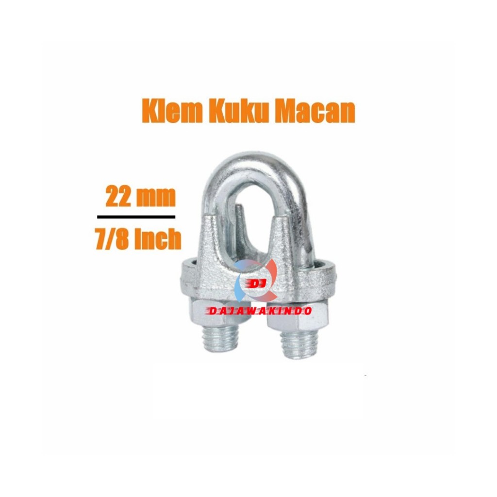 Klem Sling 22mm / Wire Rope Clip 22mm / Klem Seling Kuku Macan 22mm