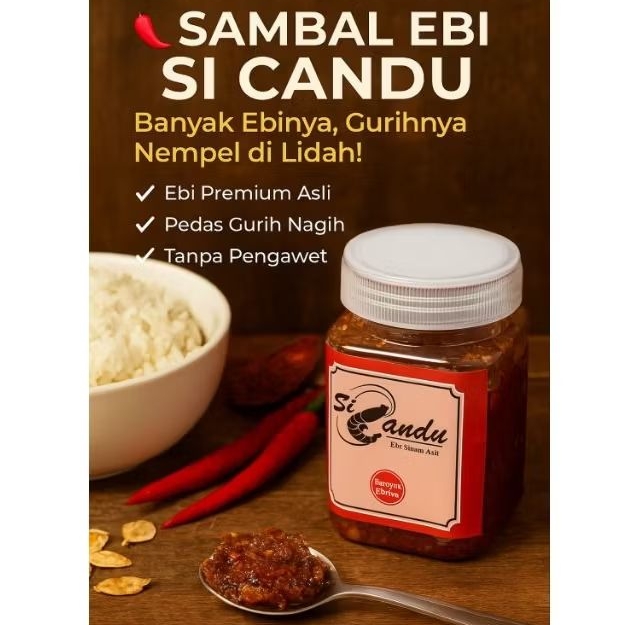 

Sambal Ebi Kalimantan Pedas Gurih 125 gr, Banyak Ebinya, Cita Rasa Homemade | Si Candu