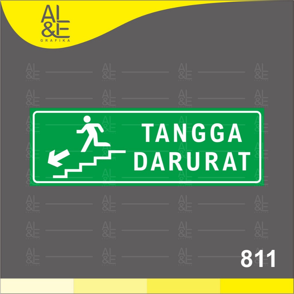 

811 - Stiker Tangga Darurat, Vynil indoor, Tahan Air dan premium