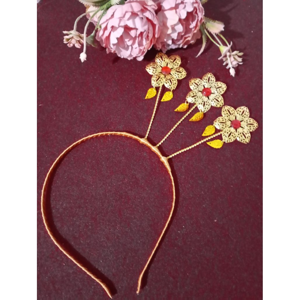 Bando tari adat jawa / bando menul 3 bunga / bando adat jawa modifikasi