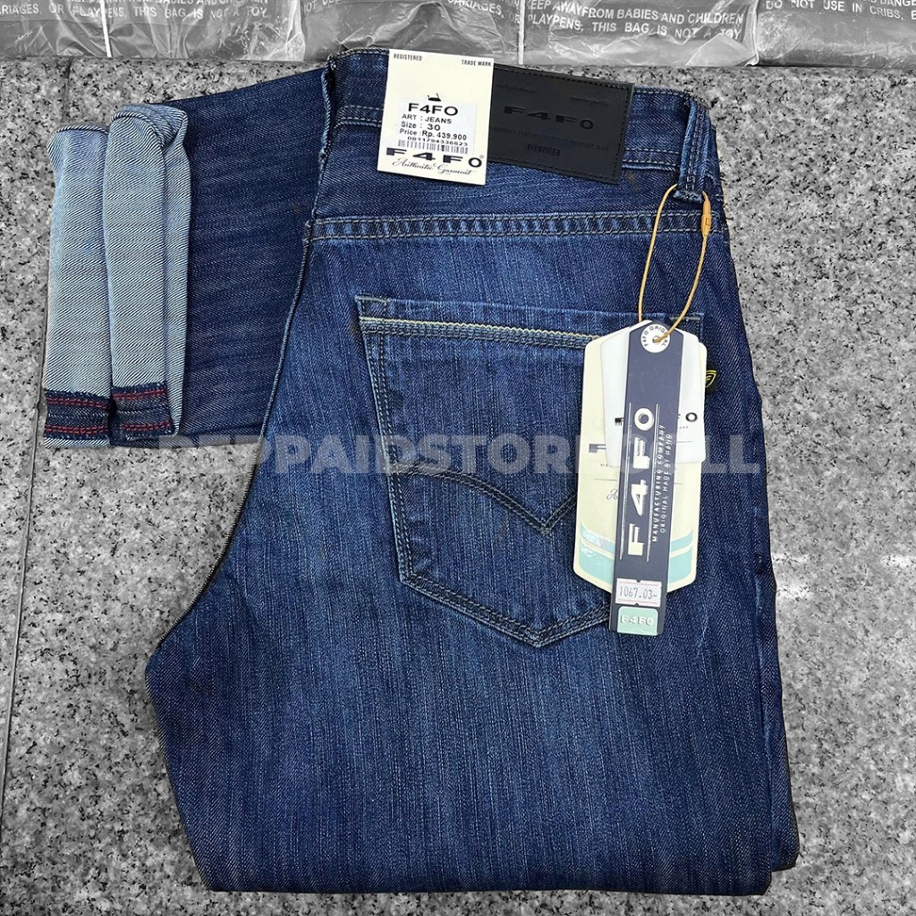 Original F4FO Jeans Celana Panjang Pria Cowok Reguler Semi Slim