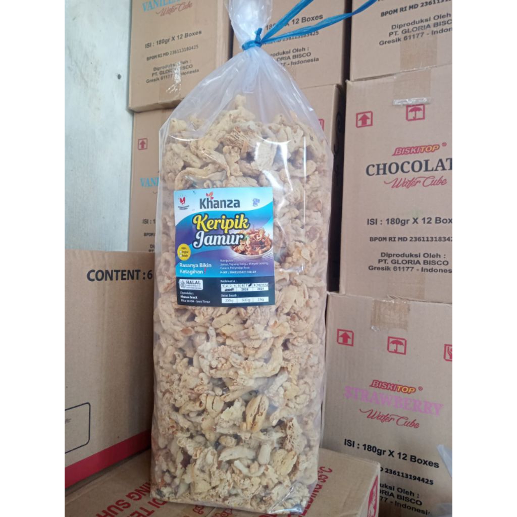 

Keripik jamur Khanza premium kemasan 250gram