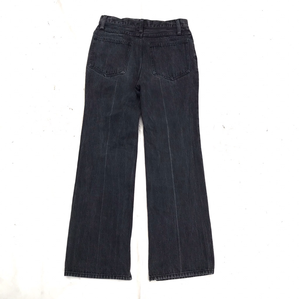 Japanese Adam Et Rope Straight Black Acid wash Jeans pants  Size 34  With unique and weird design at
