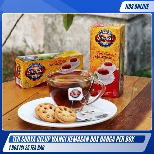 

Teh Celup Surya Wangi 25 | 1 Box isi 25 Tea Bag | Teh Wangi Nikmat Rasa Lembut | Kualitas Premium