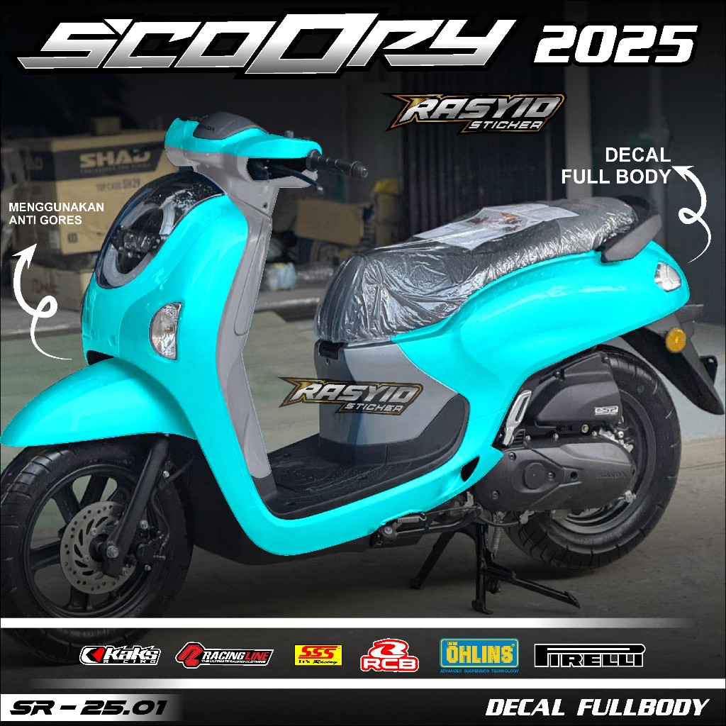 COD Sticker Decal Full Body Honda Scoopy Tahun 2025 Sticker Full Body Scoopy 2025 Motif Polos Scoopy