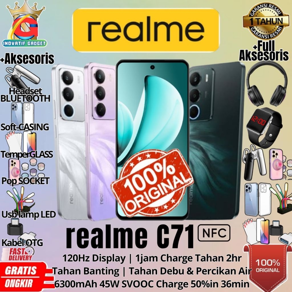 HP BARU REALME C71 8/128GB & 6/128GB & 4/128GB RAM UPTO 24GB GARANSI RESMI 100% ORIGINAL