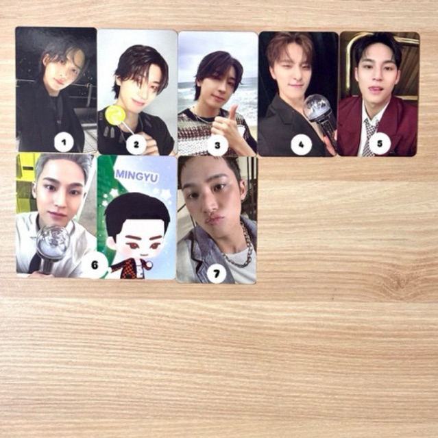 (READY) OFFICIAL PHOTOCARD SEVENTEEN MINGYU WONWOO DINO JEONGHAN CARATLAND TRADING CARD SPILL THE
