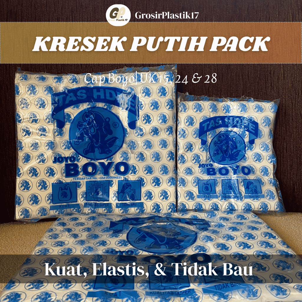 [PACK] Kresek Putih Cap Joyo Boyo Kantong Plastik Putih Joyo Boyo Ukuran 15 24 28