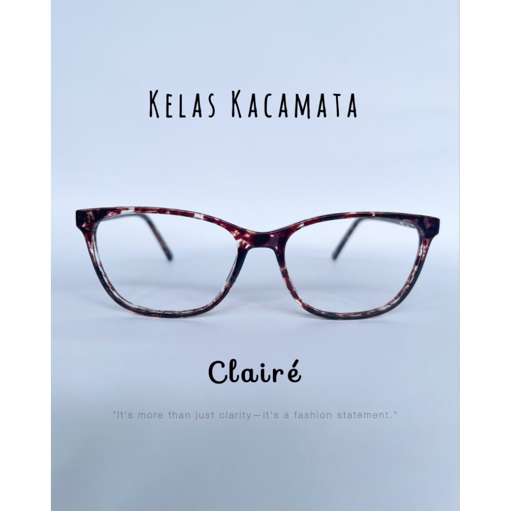 Clairé Kacamata Cat Eye Hitam Caramel Leopard Minus dan Photocromic - Eyewear Glasses