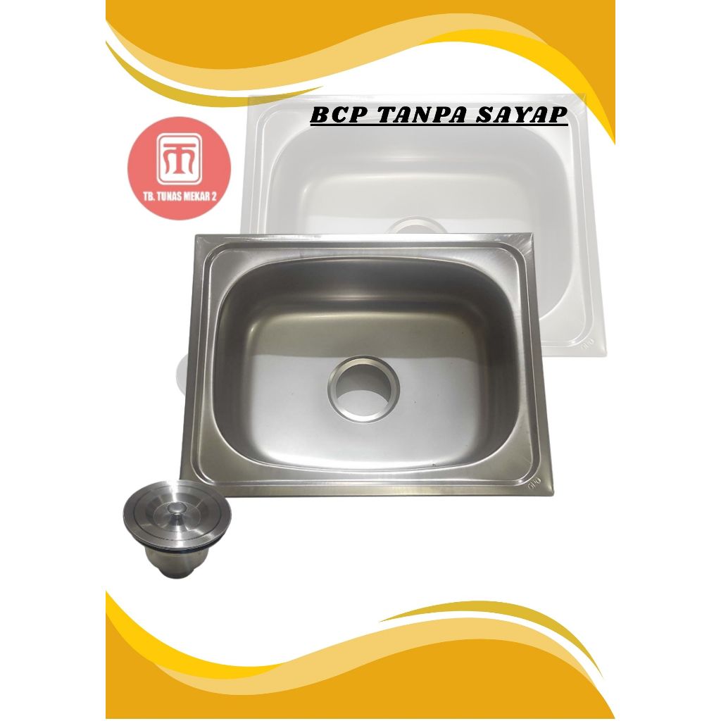 Bak Cuci Piring 5040 / BCP 1 Lubang Tanpa Sayap