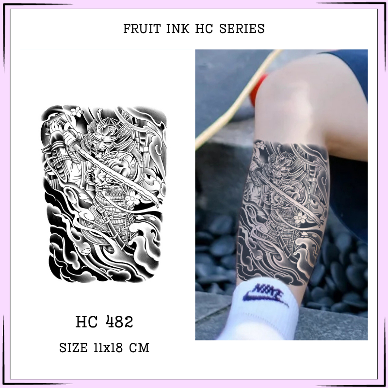 Motify Premium Tattoo Temporary HC-482  Fruit Ink Tato Temporer Motif samurai yakuza tato semi perma