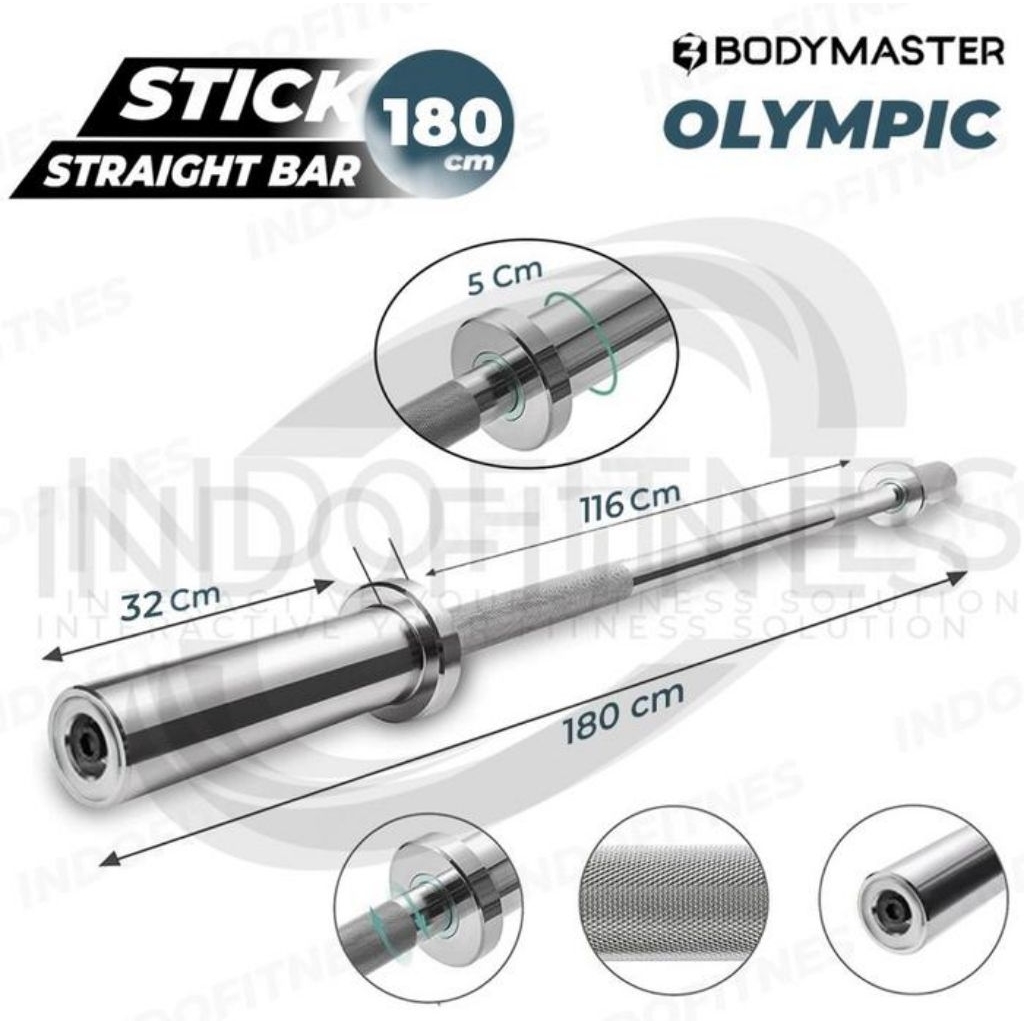 Stick Olympia 180cm Dumbell Olympic Bar Barbel Gym Chrome