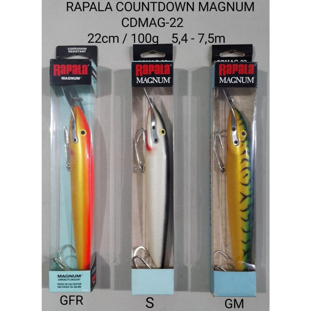 LURE / UMPAN RAPALA COUNTDOWN MAGNUM CDMAG22, 22cm / 100gram, 5,4 - 7,5cm, TROLLING
