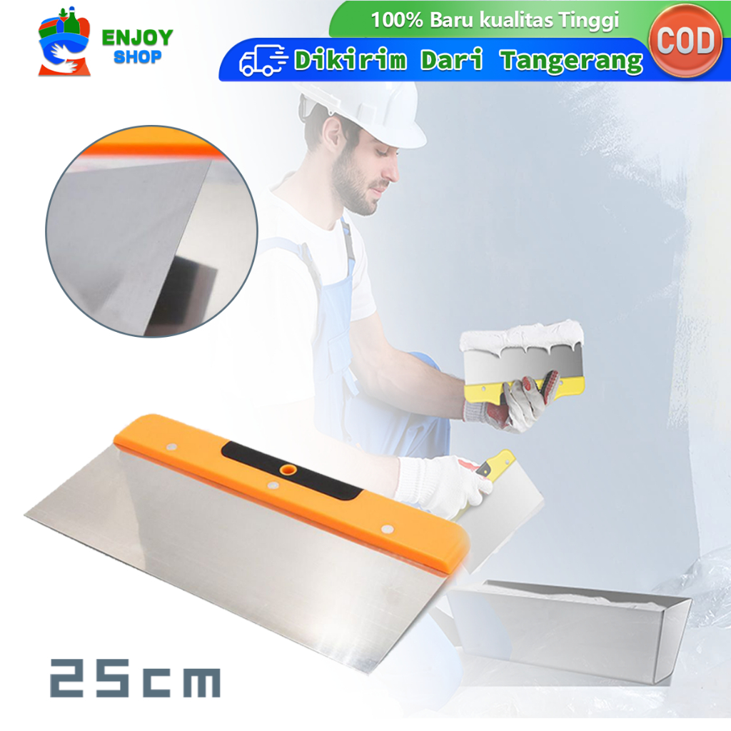 25cm Skrap Dempul Pisau Kape Gypsum Scraper Dempul Untuk Reparasi Drywall Alat Dempul Gypsum Stainle
