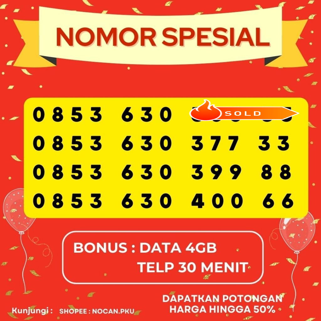 Kartu Perdana Nocan Combo Sakti Telkomsel Kartu AS Paket internet Murah Data 4GB Telp 30 Menit