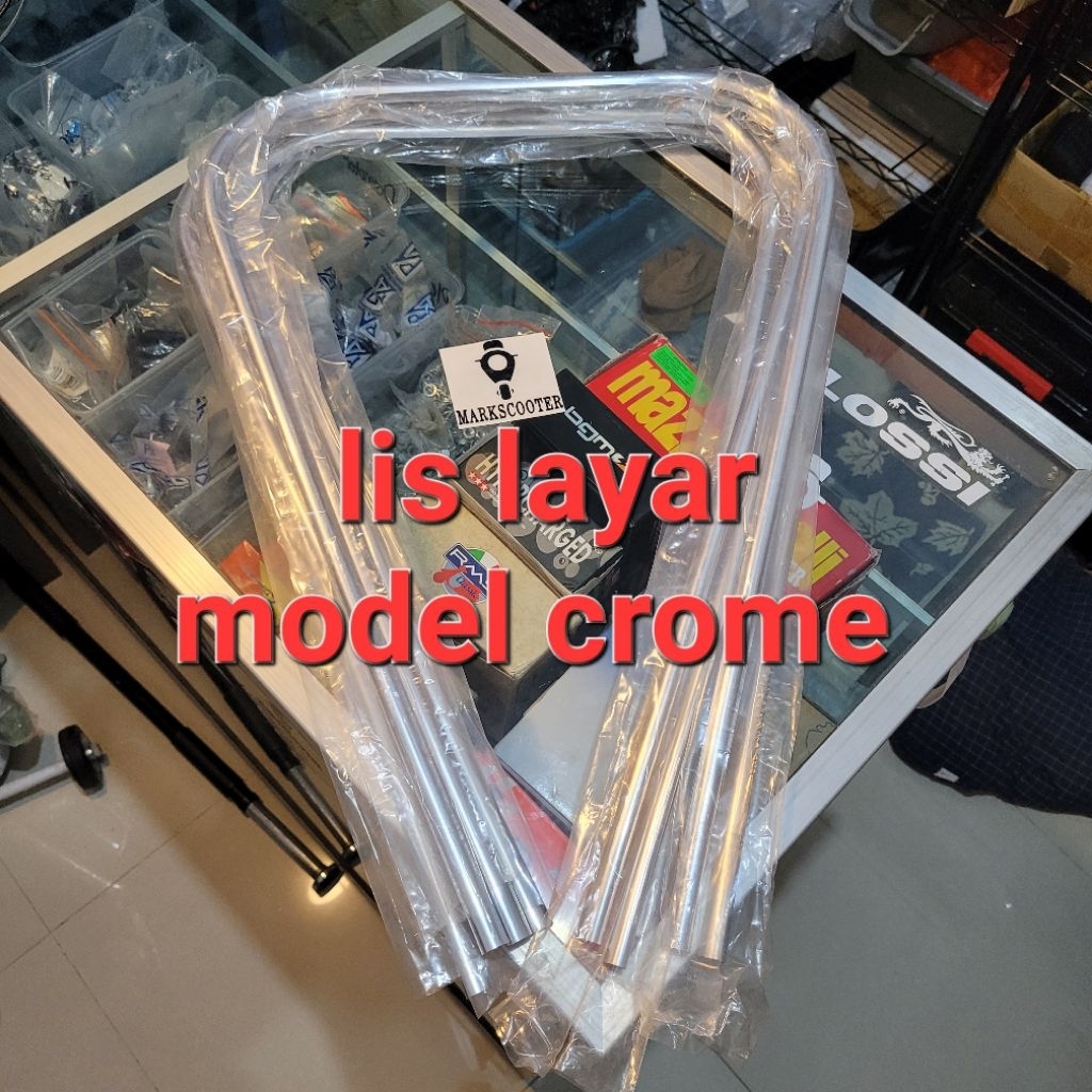 lis layar lis bodi alumunium crome vespa super sprint px excel exclusive vbb