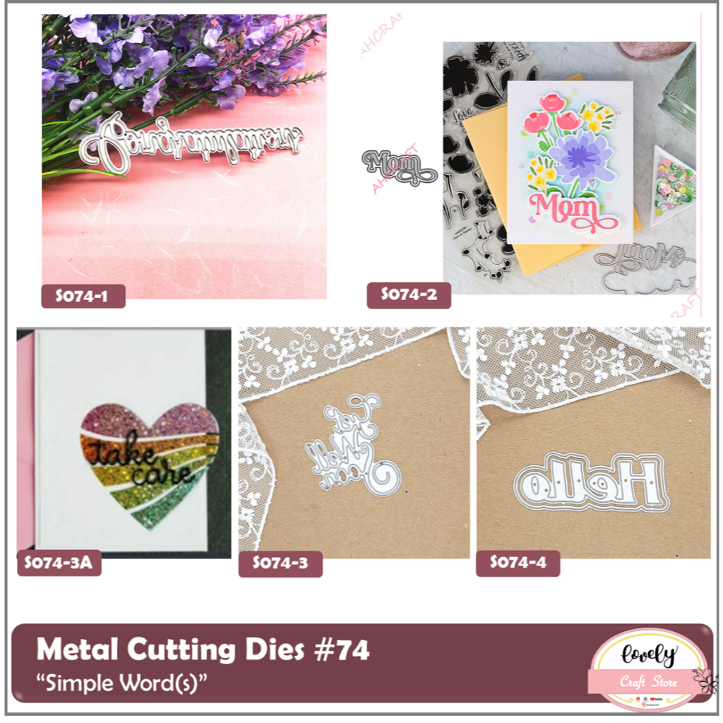 

LovelyCraftStore | Metal cutting dies - 1pc metal cutting dies simple words dies utk bahan mahar, journal, cards, stencil #074