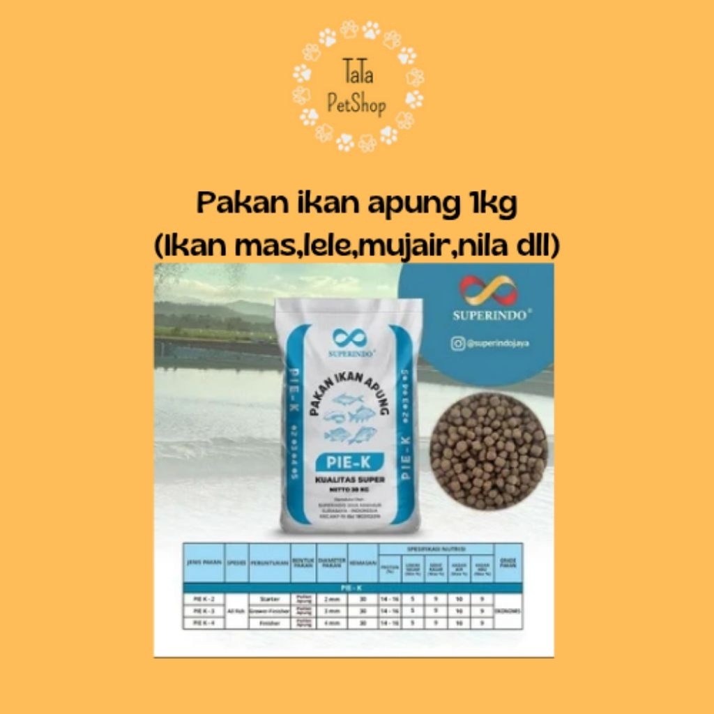 Pakan ikan ternak 1kg|Pakan ikan apung 1kg|Pelet ikan|Pakan ikan lele nila munair bandeng DLL