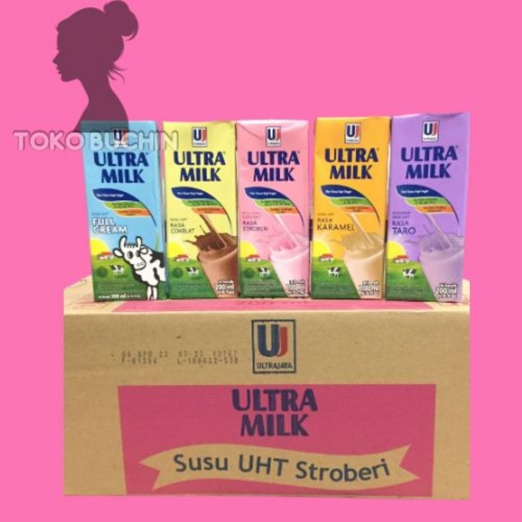 

UHT Ultra Milk 1 dus coklat full cream 200ml strawberry stroberi karamel