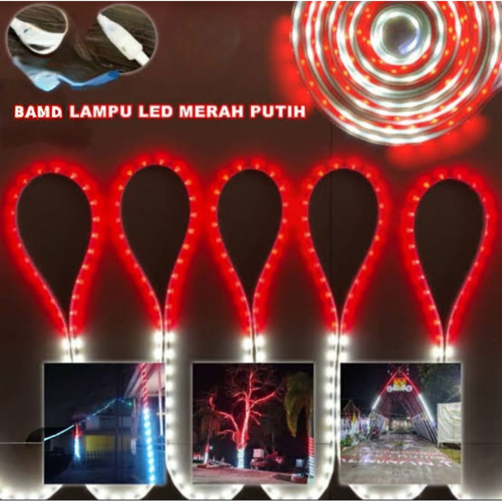 LAMPU LED STRIP MERAH PUTIH RED+WHITE 7 METER 2835-48D - BOSSECOM BE-9010