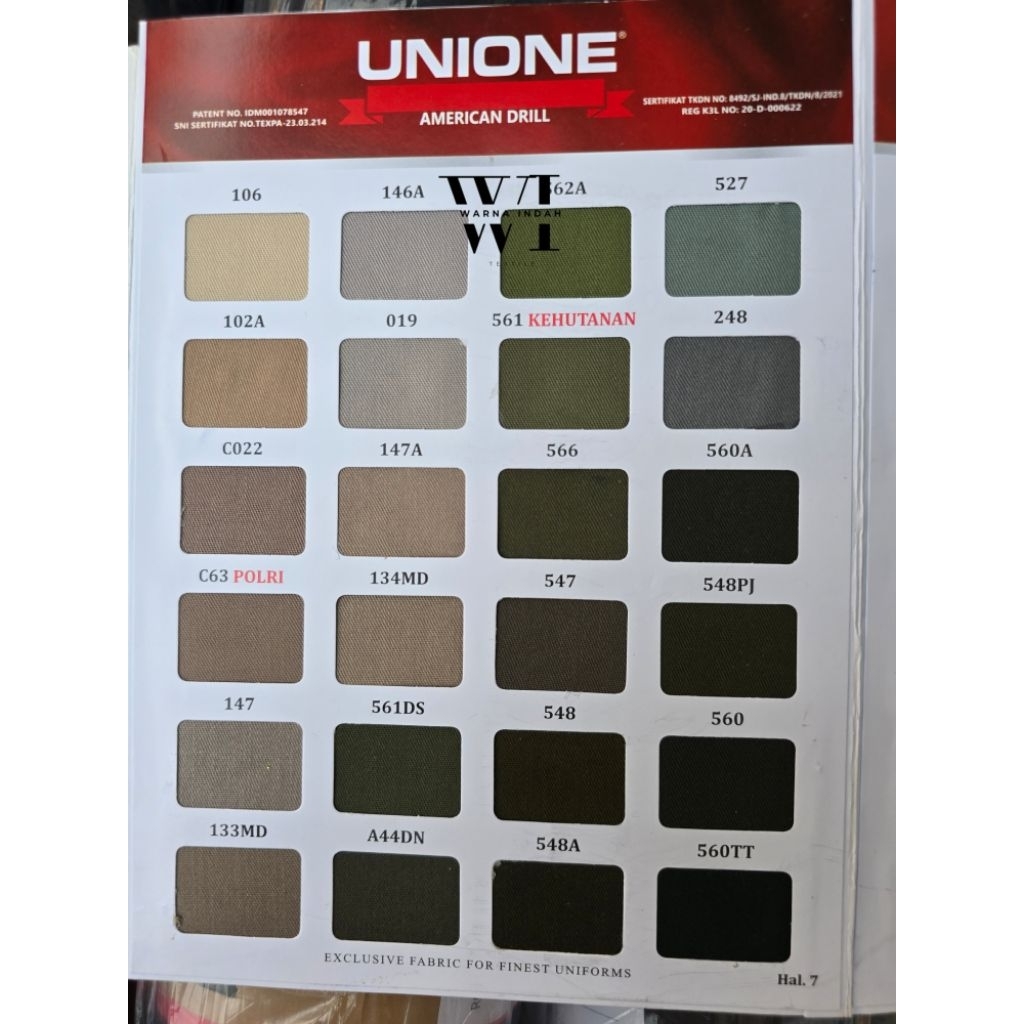 KAIN SERAGAM UNIONE METERAN (HARGA PER SETENGAH METER) PART 7