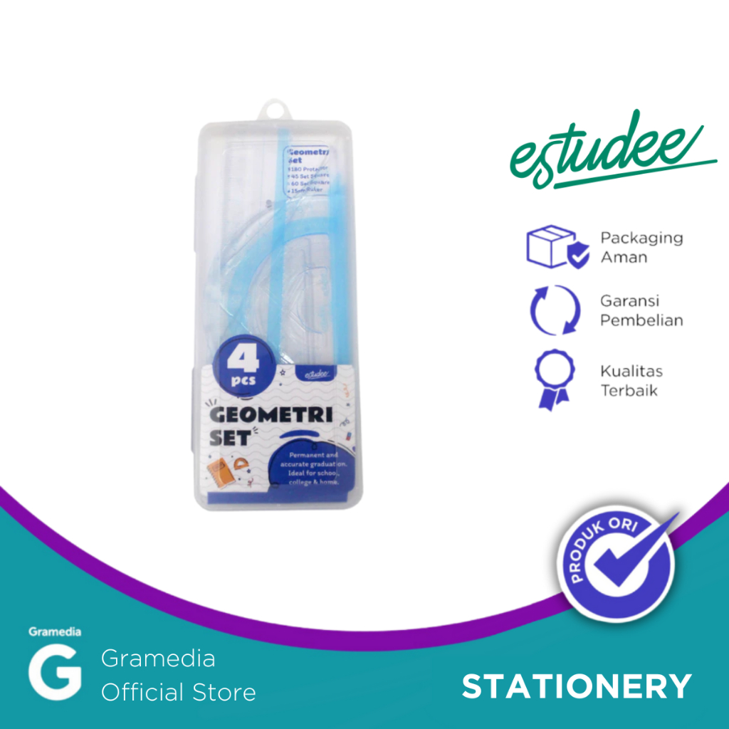 

Gramedia Pettarani - PAKET PENGGARIS ESTUDEE GEOMETRIC SET BLUE