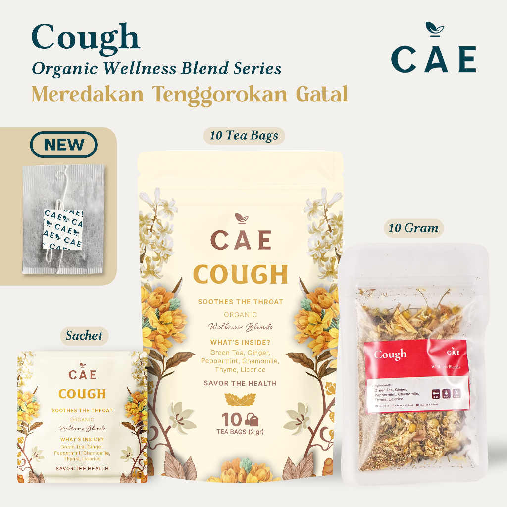 

COUGH | Herbal Tea Blend Green Tea Ginger Chamomile Thyme Peppermint Licorice Premium 10 Gram