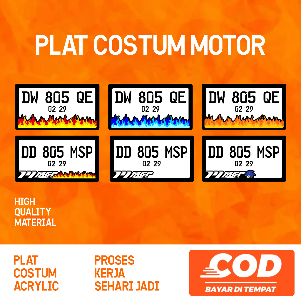 Frame Plat Nomor motor Model JDM