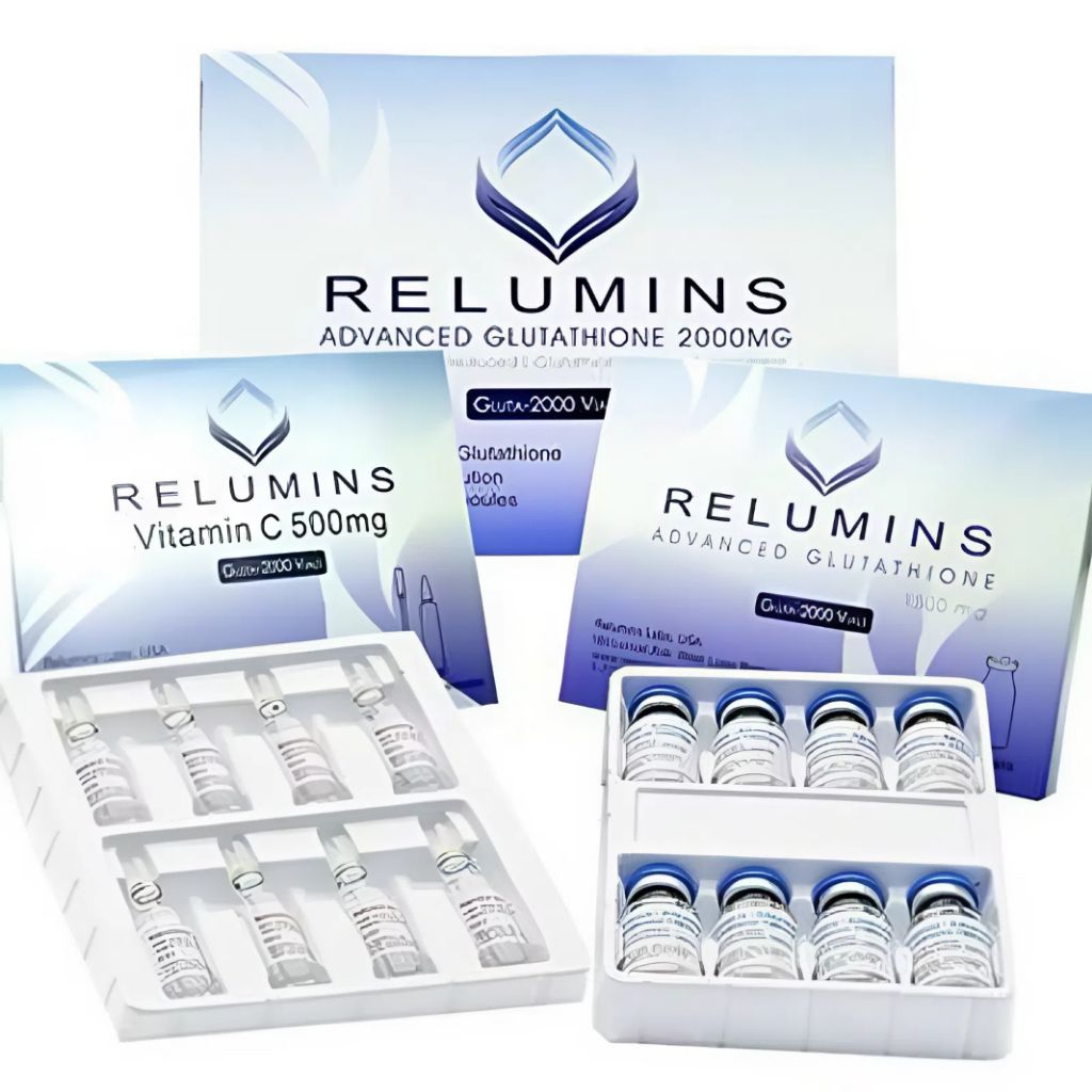 Original 100 % Relumins Advanced IV Glutathione 2000mg PLUS Booster - Glutathione & Vitamin C dengan