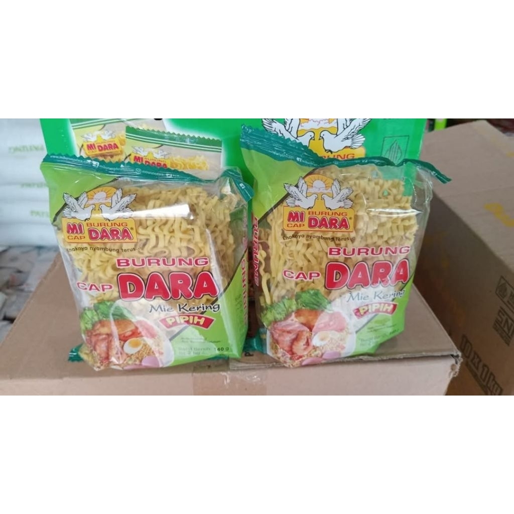 

Mie kering pipih burung dara