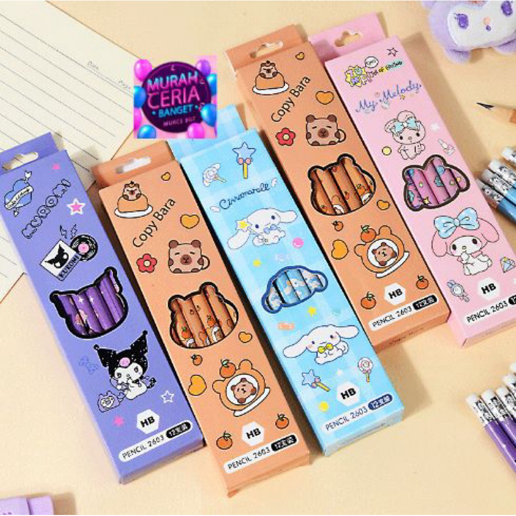 

hb05 Pensil HB isi 12pcs, Sanrio Capybara Alat Tulis Super Murah