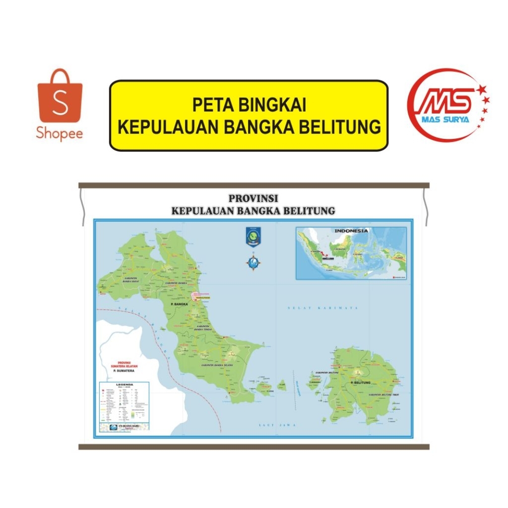 

Peta Bingkai Provinsi Kepulauan Bangka Belitung Ukuran Jumbo