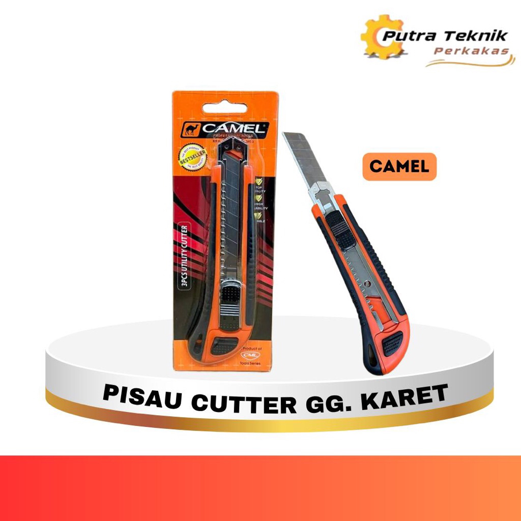 

PISAU CUTTER BESAR CAMEL GG KARET + 2PCS REFILL MATA PISAU (102300010)