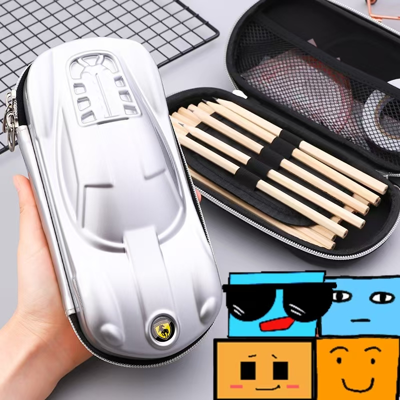 

Sports car shaped stationery box, small car, large capacity pen box for boys and elementary school students, gift pen bag