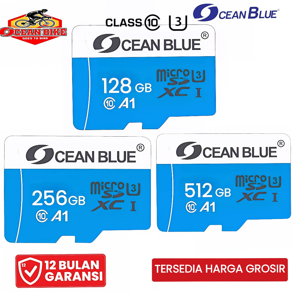 NAMPOL OCEANBLUE Memory Card Hp Micro SD Class 10 Kartu MMC 128 256 512 GB Kamera CCTV TF Card