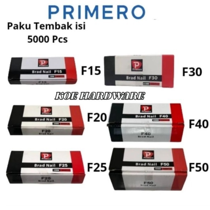 

KoeHardware - Paku Tembak isi 5000Pcs F15,F20,F25,F30,F40,F50 Primero/Isi Staples Primero/Refill Paku Tembak Primero 100% ORIGINAL