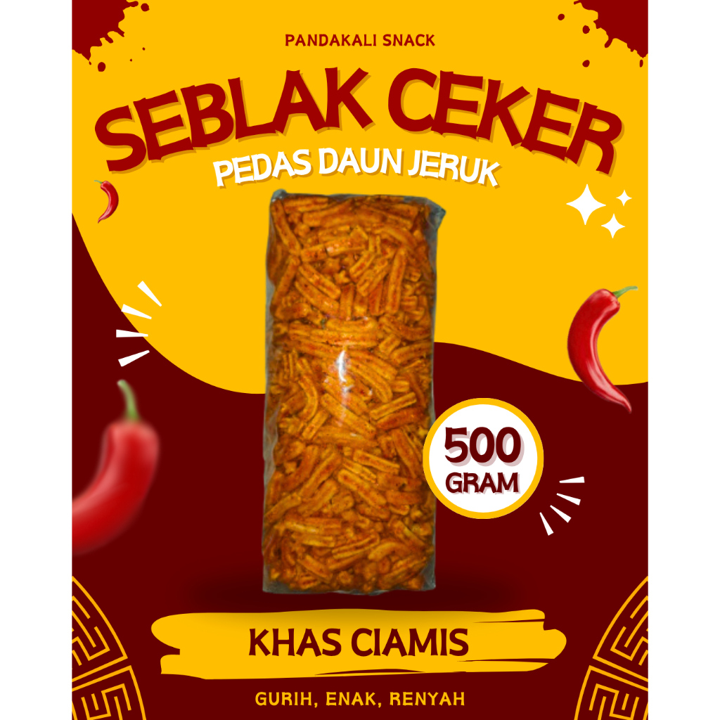 

TERMURAH Seblak Ceker Pedas Daun Jeruk 500gr Garing, Gurih, Teman Lauk Nasi Anget