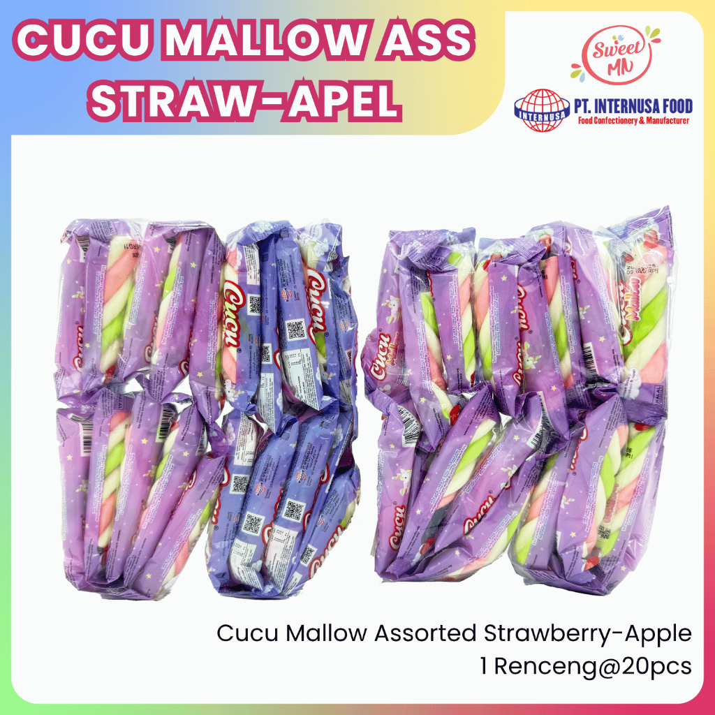 

Permen Cucu Marsmallow Strawberry Apple.1 Pack (20 pcs)