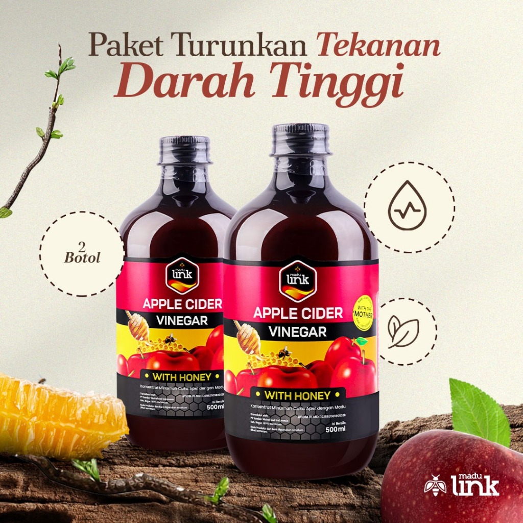 

LINK - Cuka Apel dengan Madu Apple Cider Vinegar With Honey 500ml - 2 Botol
