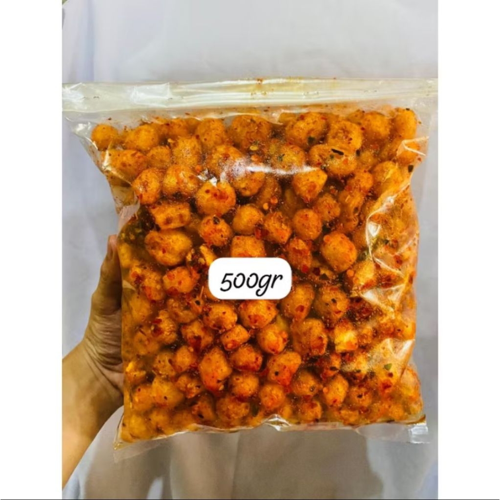 

CIMOL 500 GRAM CIMOL KERING PEDAS DAUN JERUK / cimol viral 500 gram pedas daun jeruk bumbu melimpah
