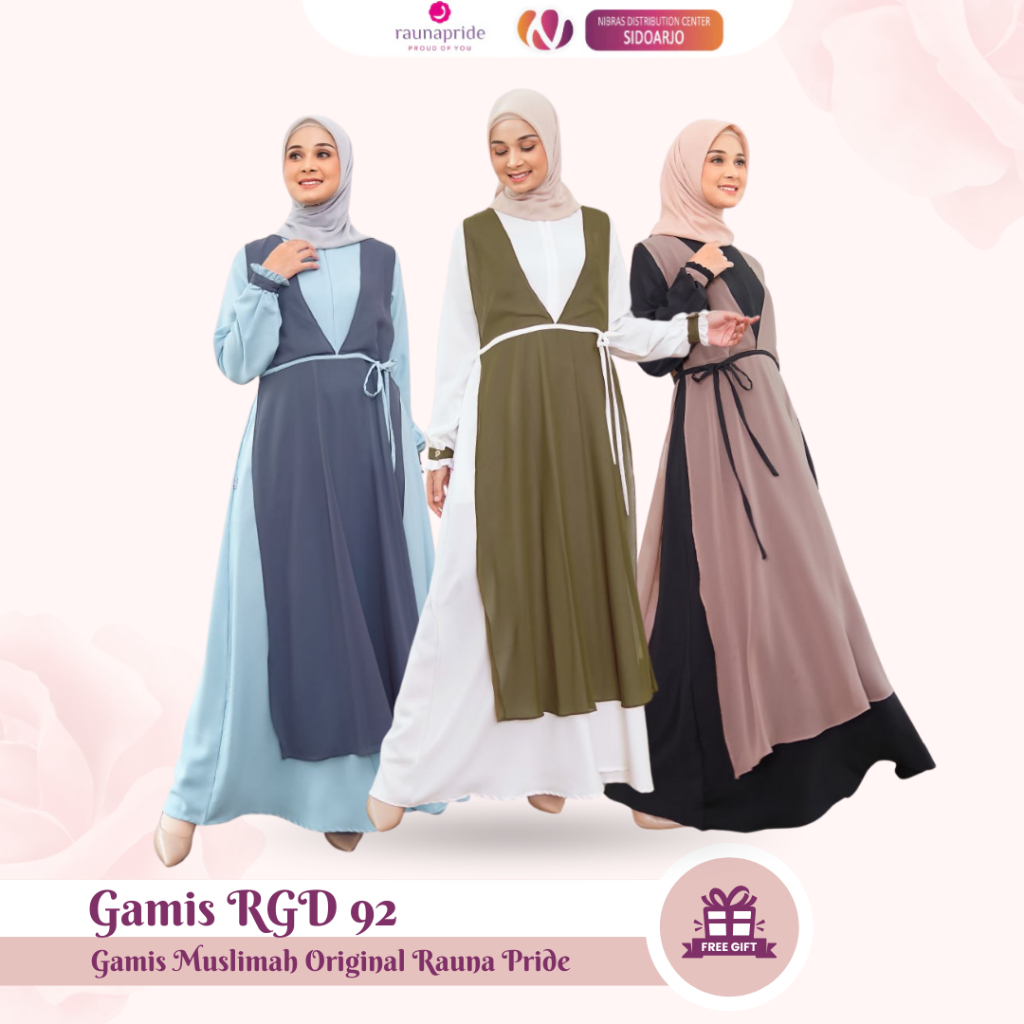 Overall Long Dress Blue & White Gamis Remaja Putih Biru Terbaru Gamis Wanita Terbaru Rauna Rgd 92